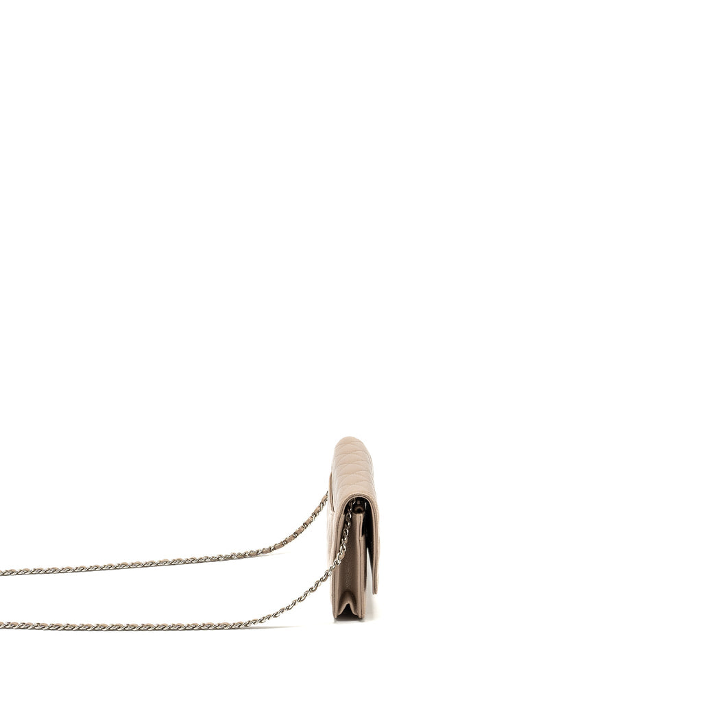 CHANEL CLASSIC WALLET ON CHAIN CAVIAR DARK BEIGE SHW