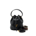 PRADA SECCHIELLO BUCKET BAG GRAINED CALFSKIN BLACK GHW