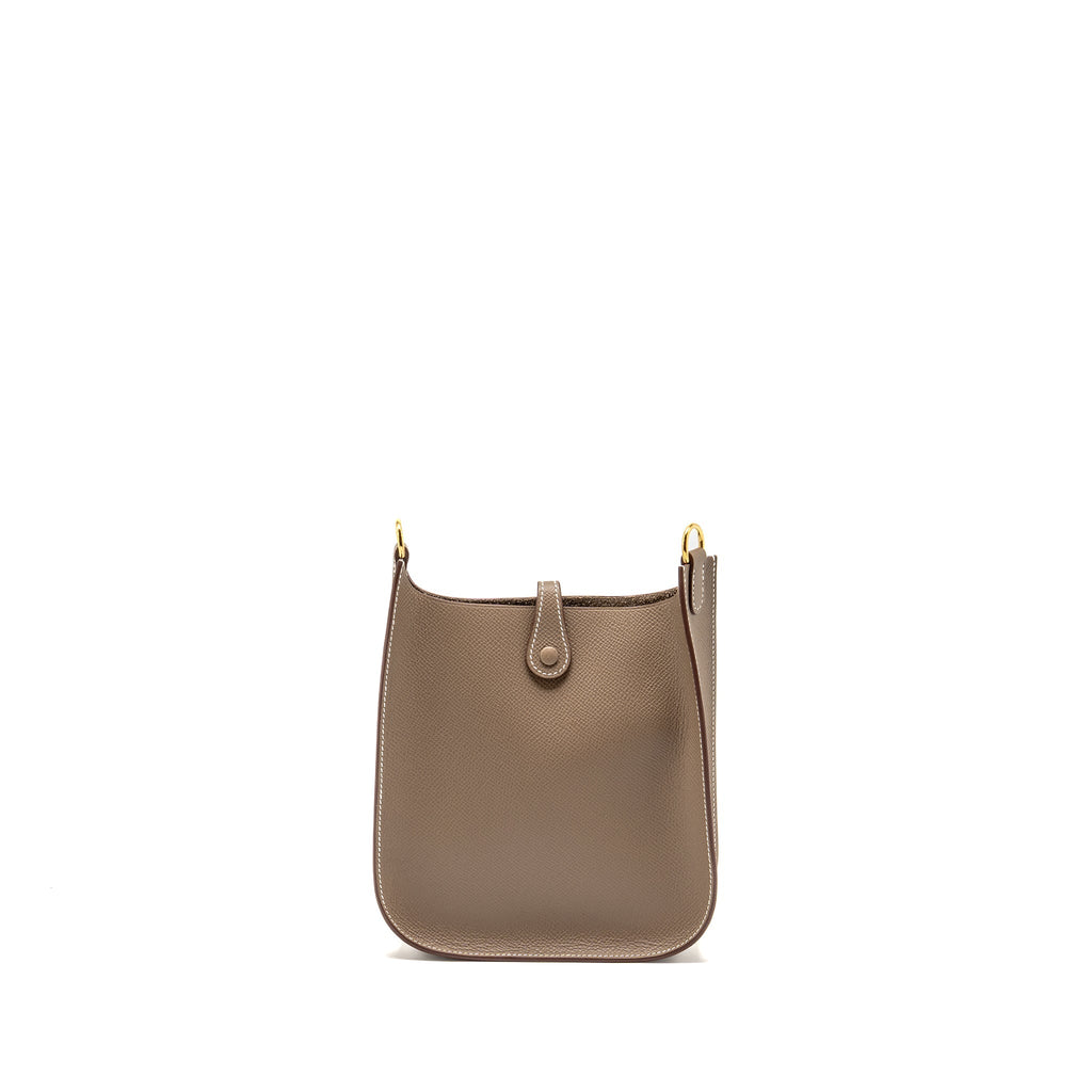 HERMES MINI EVELYNE SELLIER EPSOM ETOUPE GHW