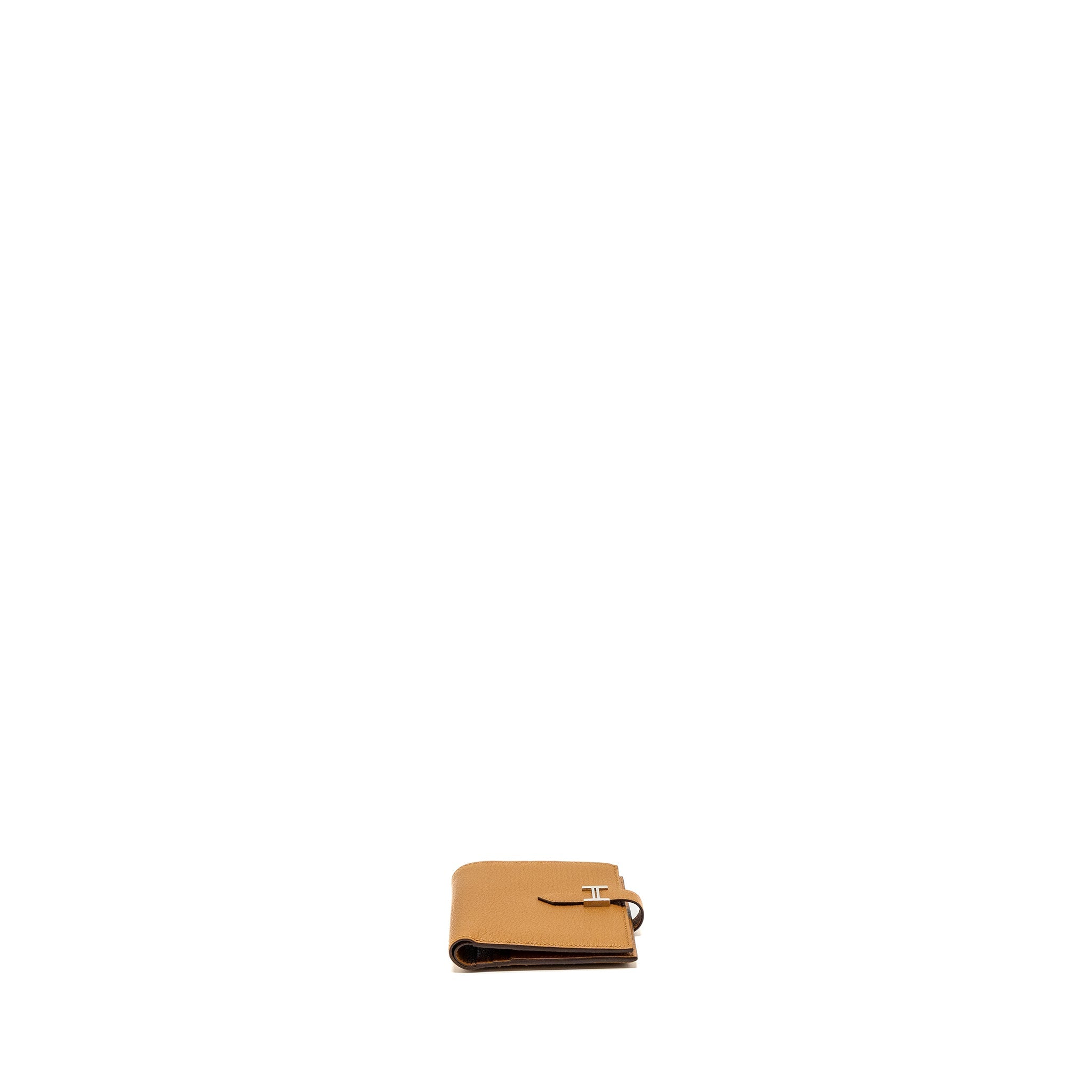 HERMES BEARN COMPACT WALLET CHEVRE MYSORE CARAMEL SHW
