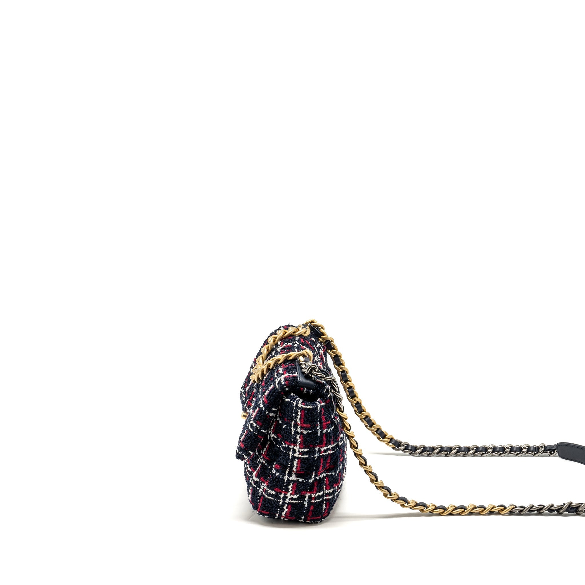 CHANEL SMALL 19 BAG TWEED MULTICOLOUR WITH MULTICOLOUR HARDWARE