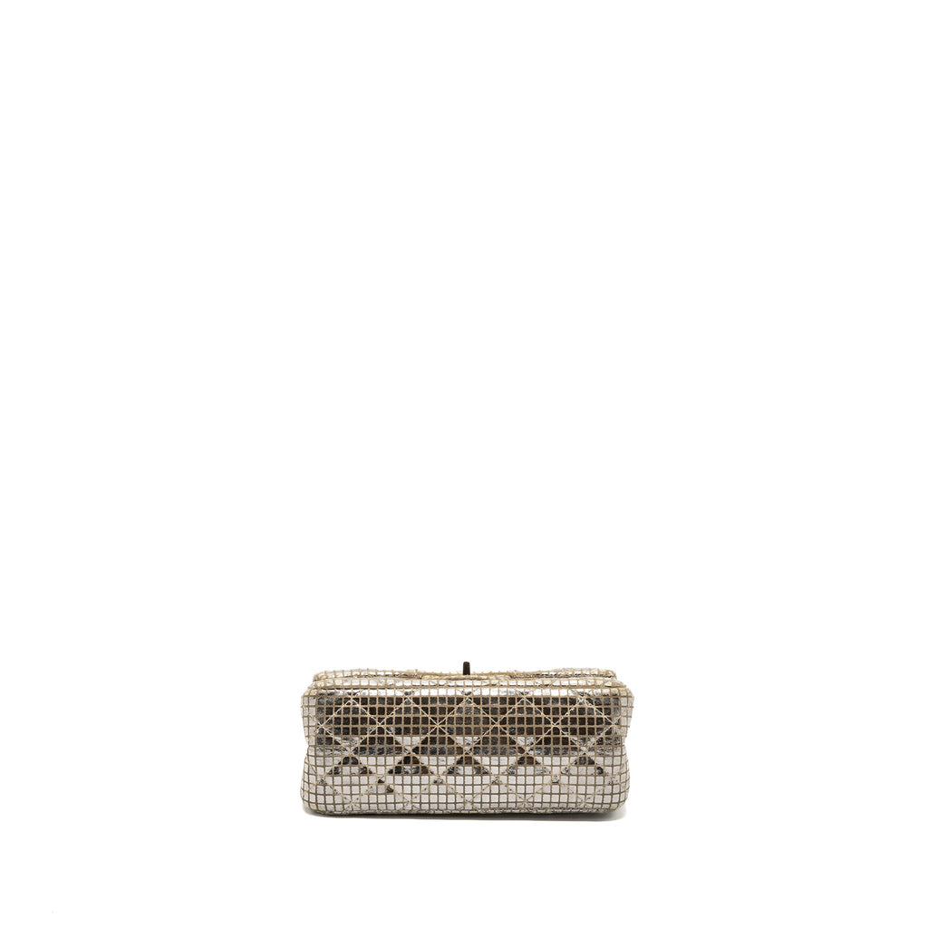 CHANEL MINI 2.55 REISSUE FLAP BAG CALFSKIN BEIGE / SILVER SHW