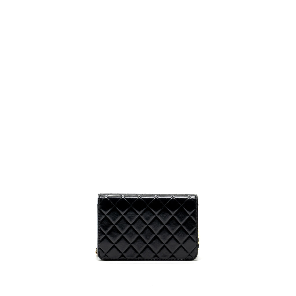 CHANEL 24C 31 WALLET ON CHAIN SHINY CALFSKIN BLACK LGHW (MICROCHIP)