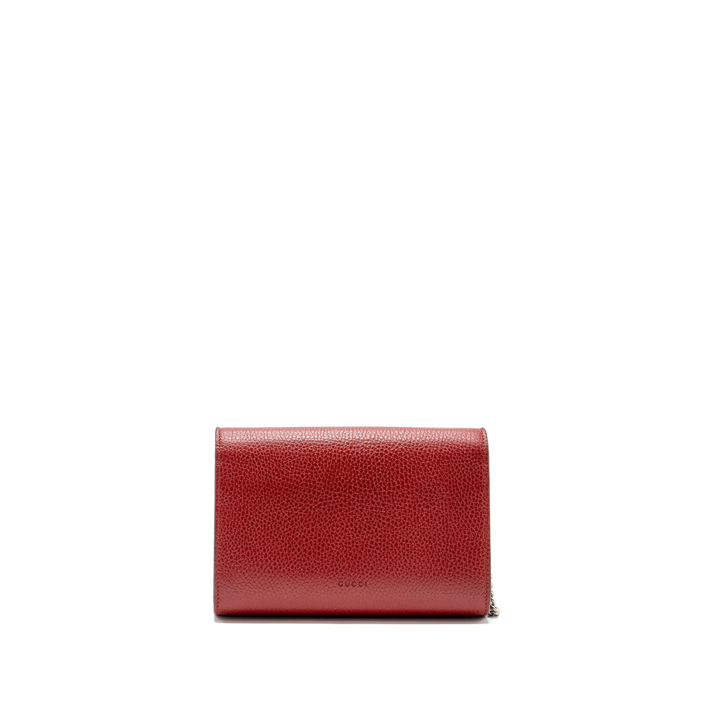 GUCCI DIONYSUS WALLET ON CHAIN CALFSKIN RED MULTICOLOUR HARDWARE