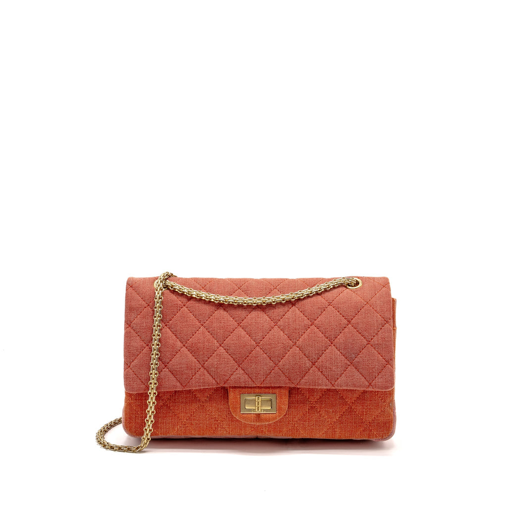 CHANEL MAXI 2.55 REISSUE DOUBLE FLAP BAG FABRIC MULTICOLOUR GHW