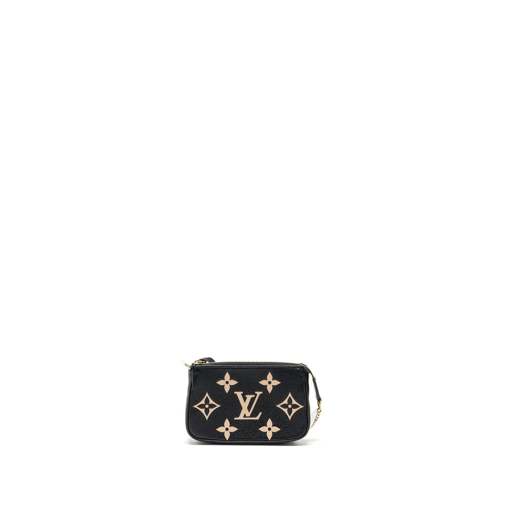 LOUIS VUITTON MINI POCHETTE ACCESSORIES BICOLOUR MONOGRAM EMPREINTE GHW