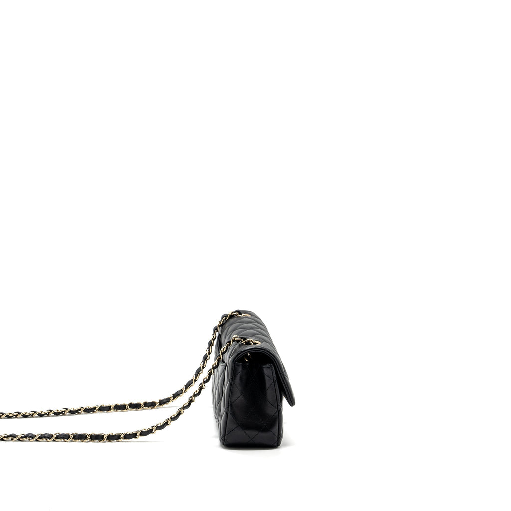CHANEL CLASSIC MINI RECTANGULAR FLAP BAG LAMBSKIN BLACK GHW