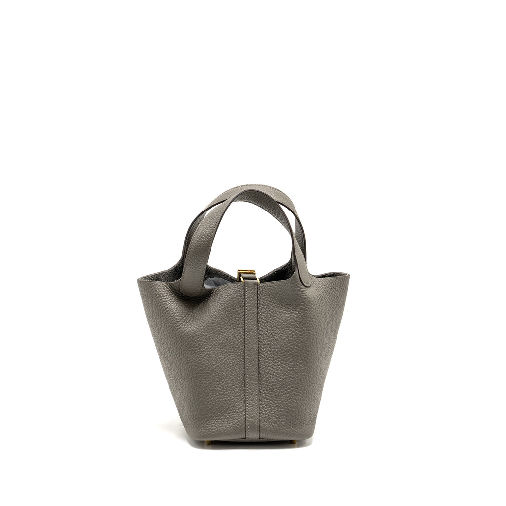 HERMES PICOTIN 18 LOCK BAG CLEMENCE 0L GRIS MEYER GHW