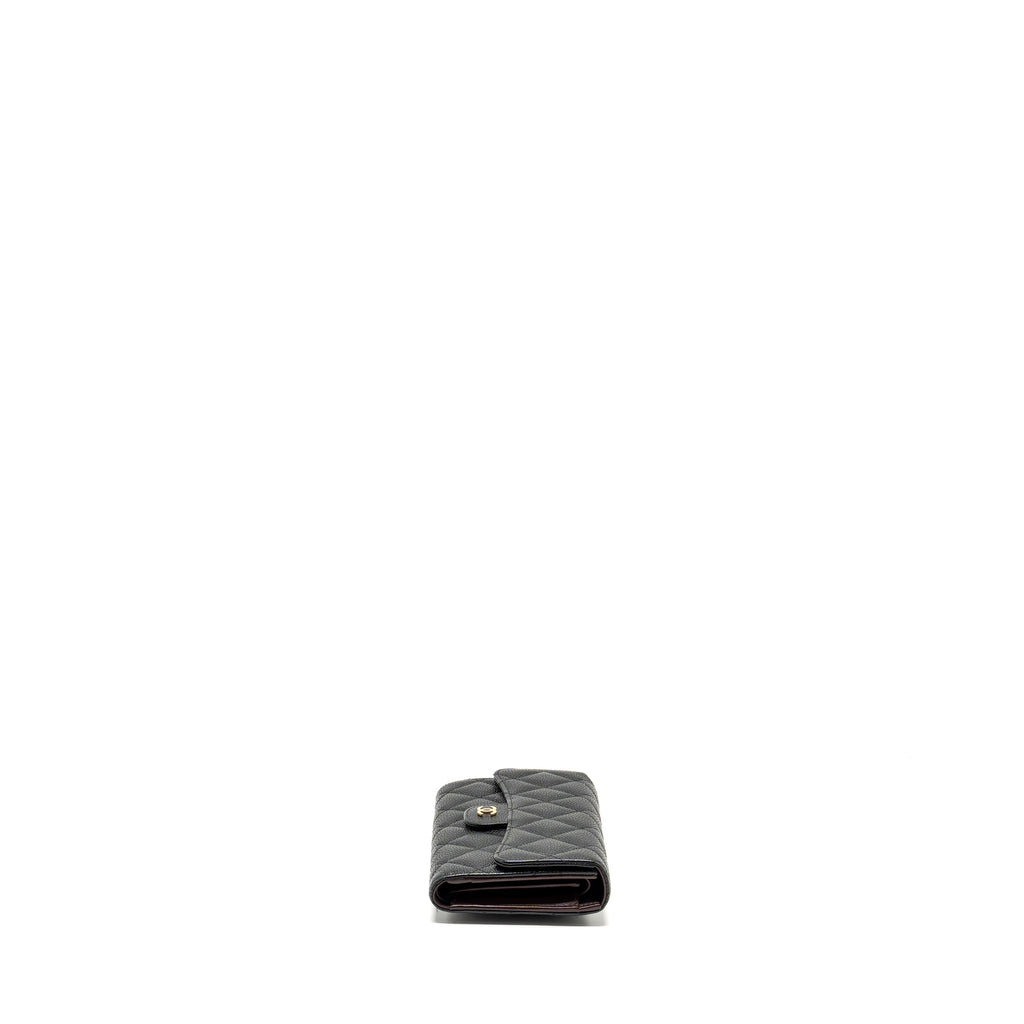 CHANEL CLASSIC FLAP LONG WALLET CAVIAR BLACK GHW