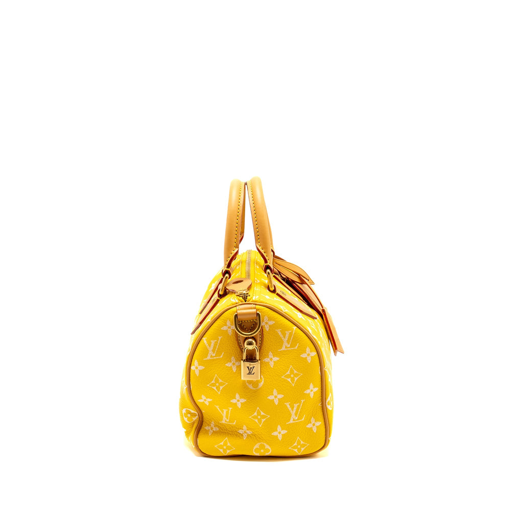 LOUIS VUITTON SPEEDY P9 BANDOULIÈRE 25 MONOGRAM SOFT CALFSKIN JAUNE MAT GHW
