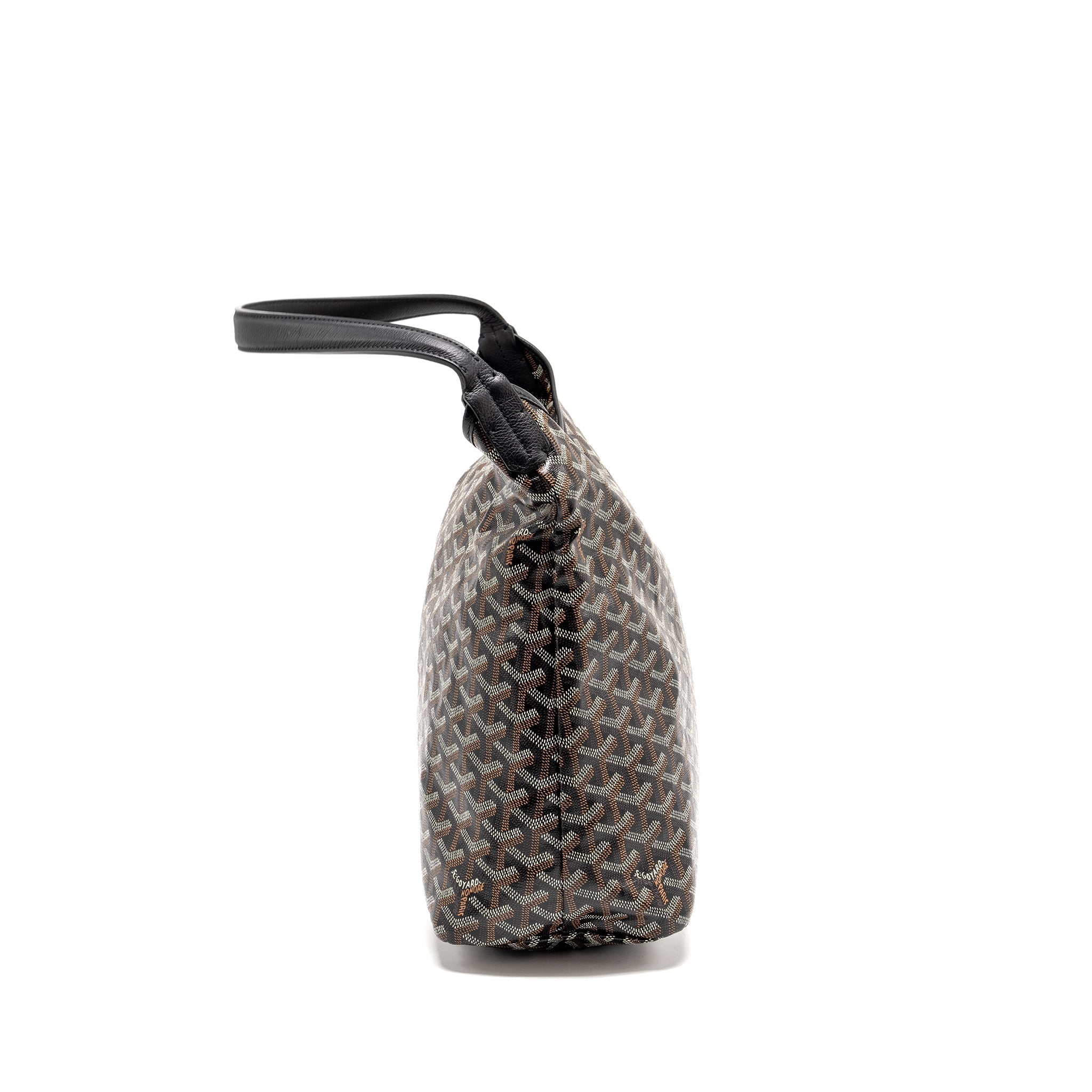 GOYARD BOHEME HOBO BAG GOYARDINE CANVAS / CALFSKIN BLACK SHW