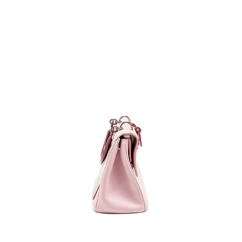 DIOR MEDIUM BE DIOR FLAP BAG CALFSKIN/METALLIC PATENT PINK SHW