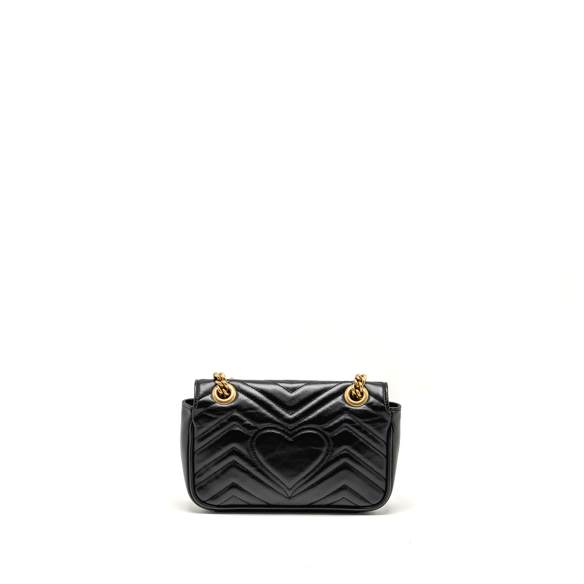 GUCCI SMALL GG MARMONT SHOULDER BAG CALFSKIN BLACK GHW