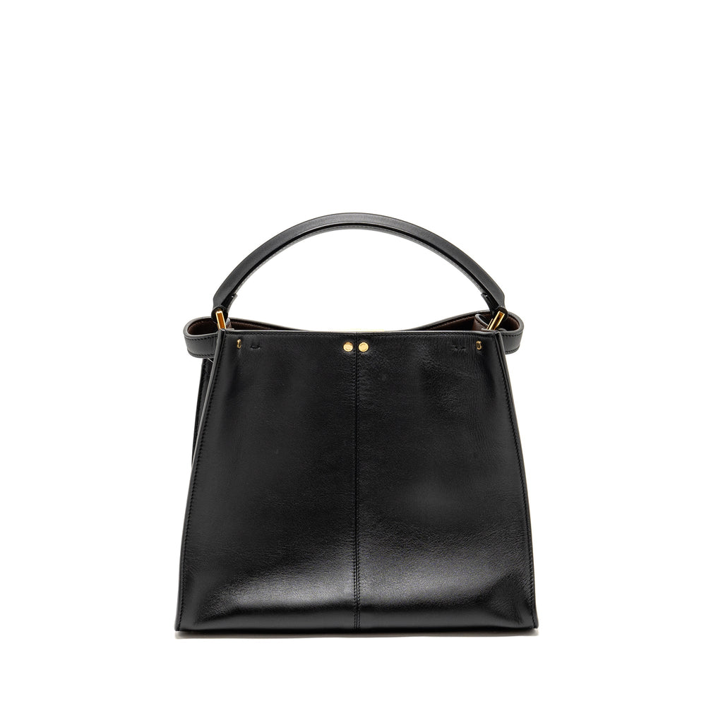 FENDI PEEKABOO X-LITE MEDIUM CALFSKIN BLACK GHW WITH FLOWERLAND STRAP