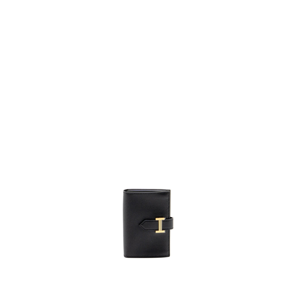 HERMES BEARN CARD HOLDER MADAME BLACK GHW