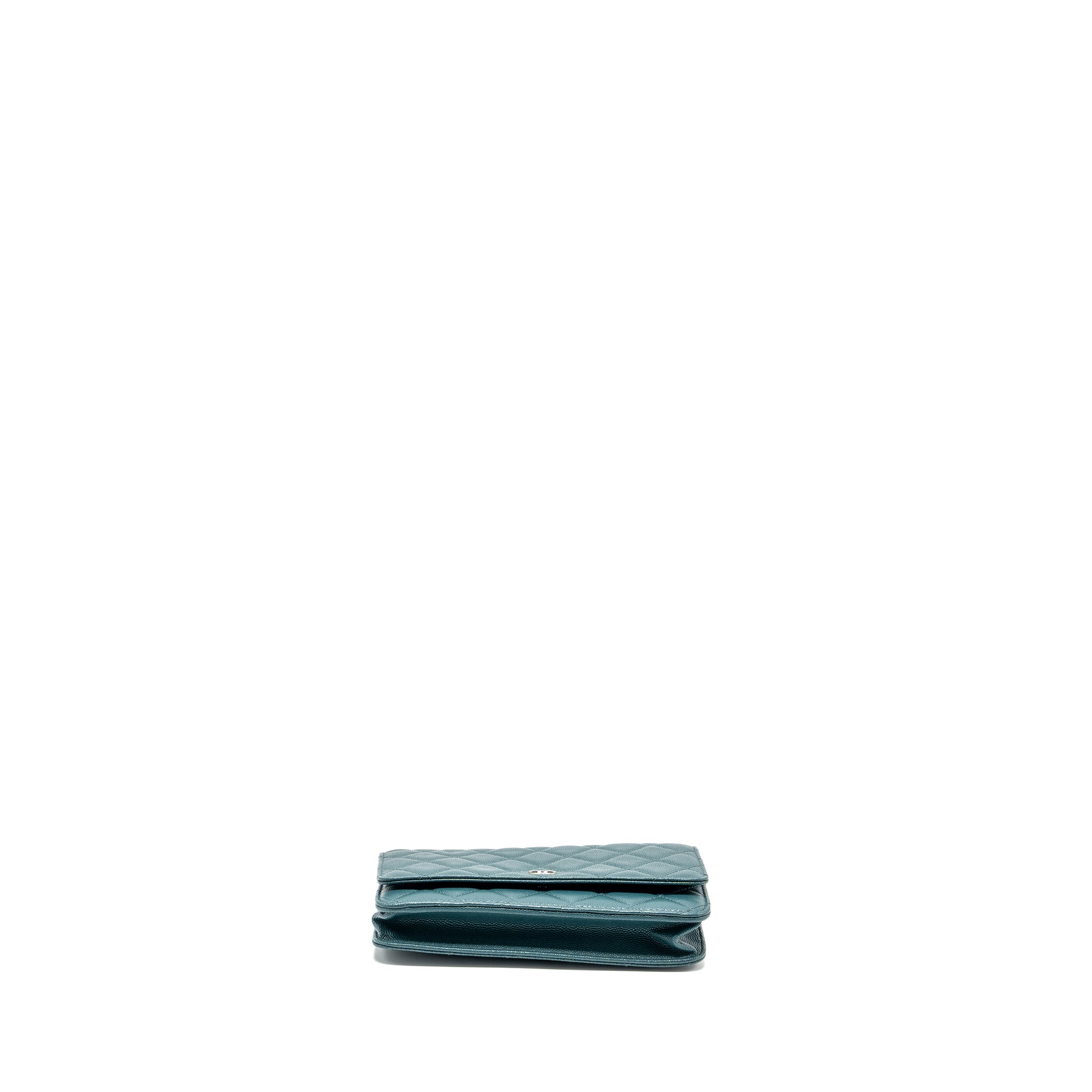CHANEL CLASSIC WALLET ON CHAIN CAVIAR DARK GREEN SHW