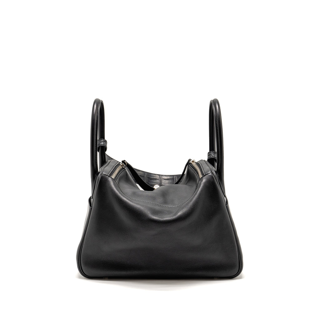 HERMES TOUCH LINDY 30 SWIFT/ALLIGATOR MISSISSIPPIENSIS BLACK SHW