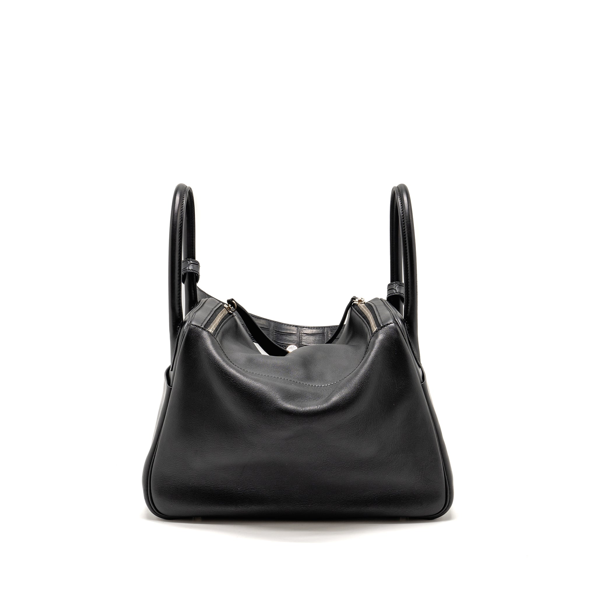 HERMES TOUCH LINDY 30 SWIFT/ALLIGATOR MISSISSIPPIENSIS BLACK SHW