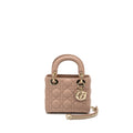 DIOR MINI LADY DIOR CANNAGE LAMBSKIN BLUSH LGHW
