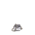 CHANEL MINI QUILTED VANITY WITH GIANT CHAIN LAMBSKIN METALLIC GREY SHW