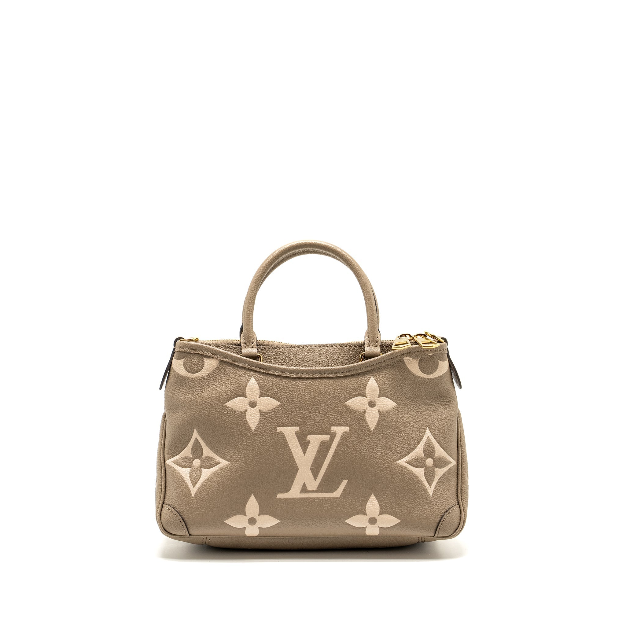 LOUIS VUITTON TRIANON TOTE BAG PM MONOGRAM EMPREINTE TOURTERELLE/CRÈME BEIGE GHW
