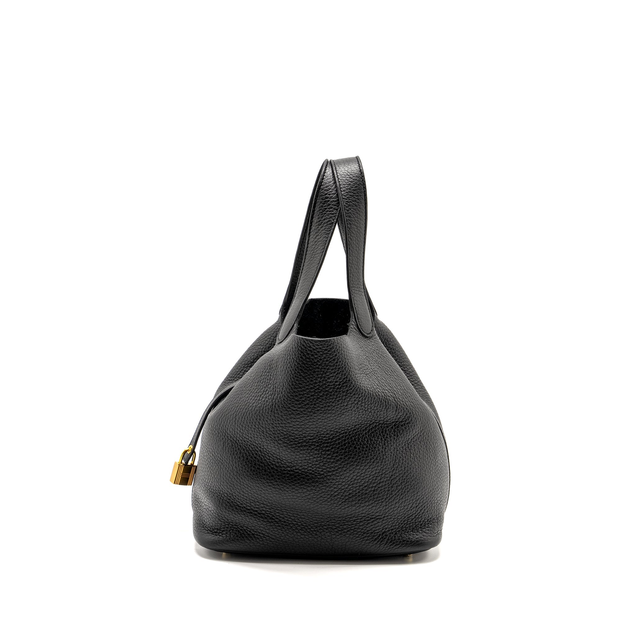 HERMES PICOTIN 22 LOCK BAG CLEMENCE BLACK GHW