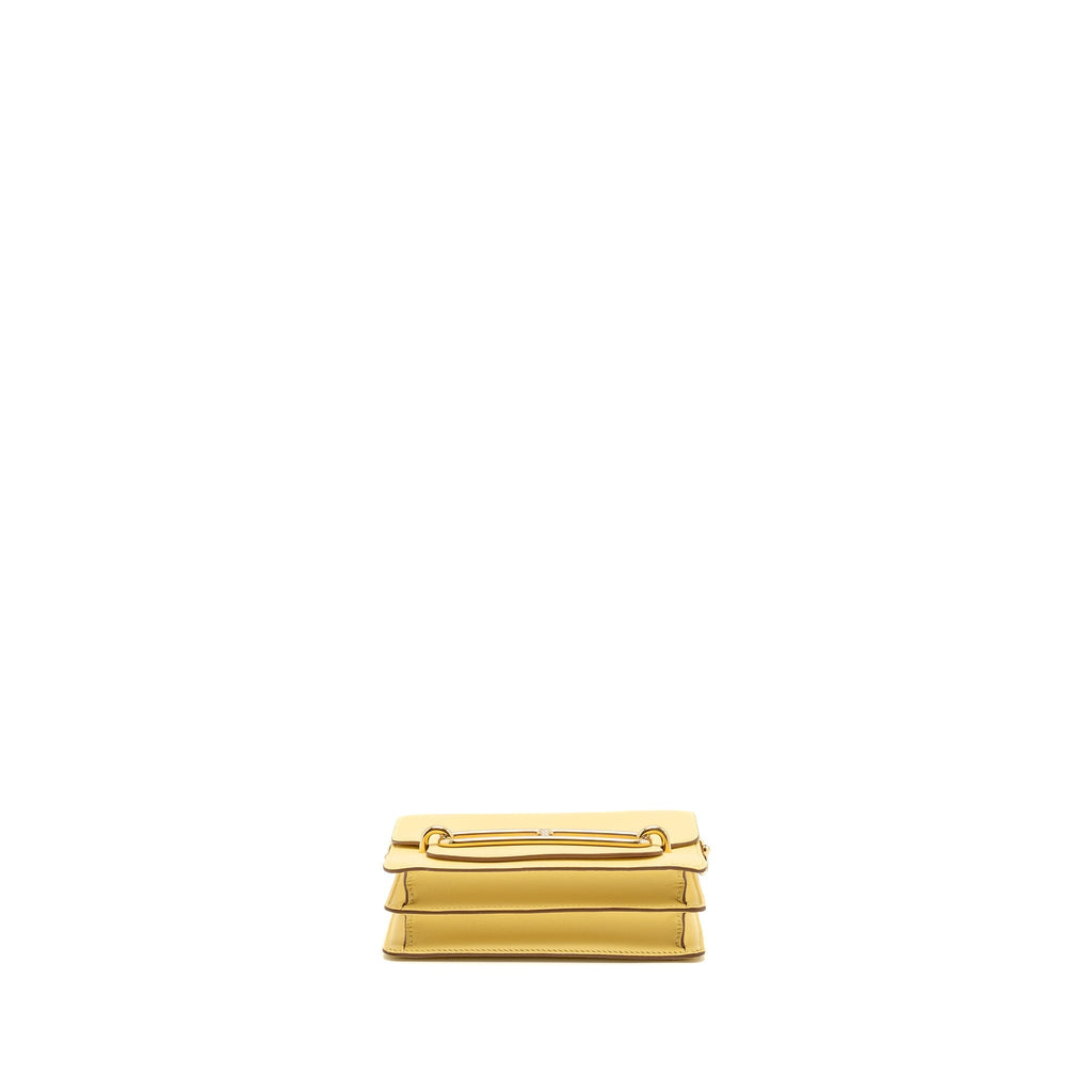HERMES MINI ROULIS SWIFT 1Z JAUNE POUSSIN GHW