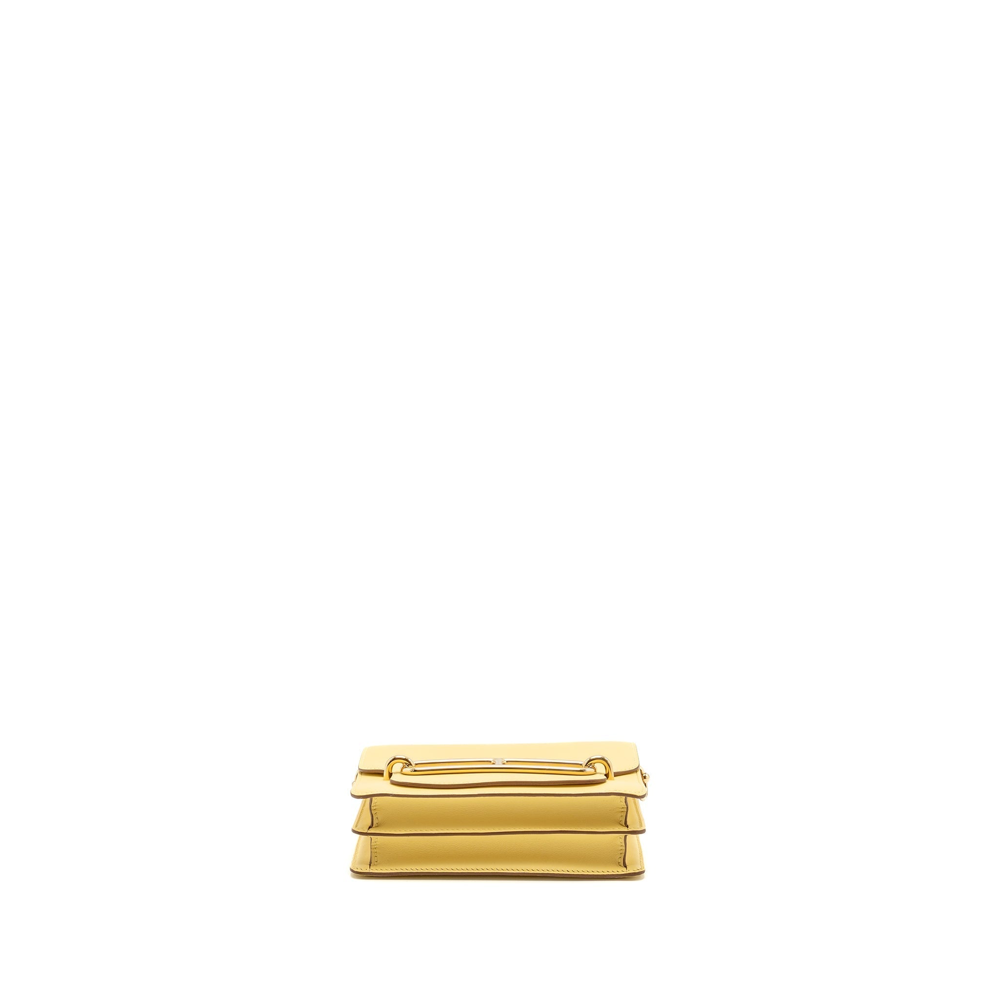 HERMES MINI ROULIS SWIFT 1Z JAUNE POUSSIN GHW