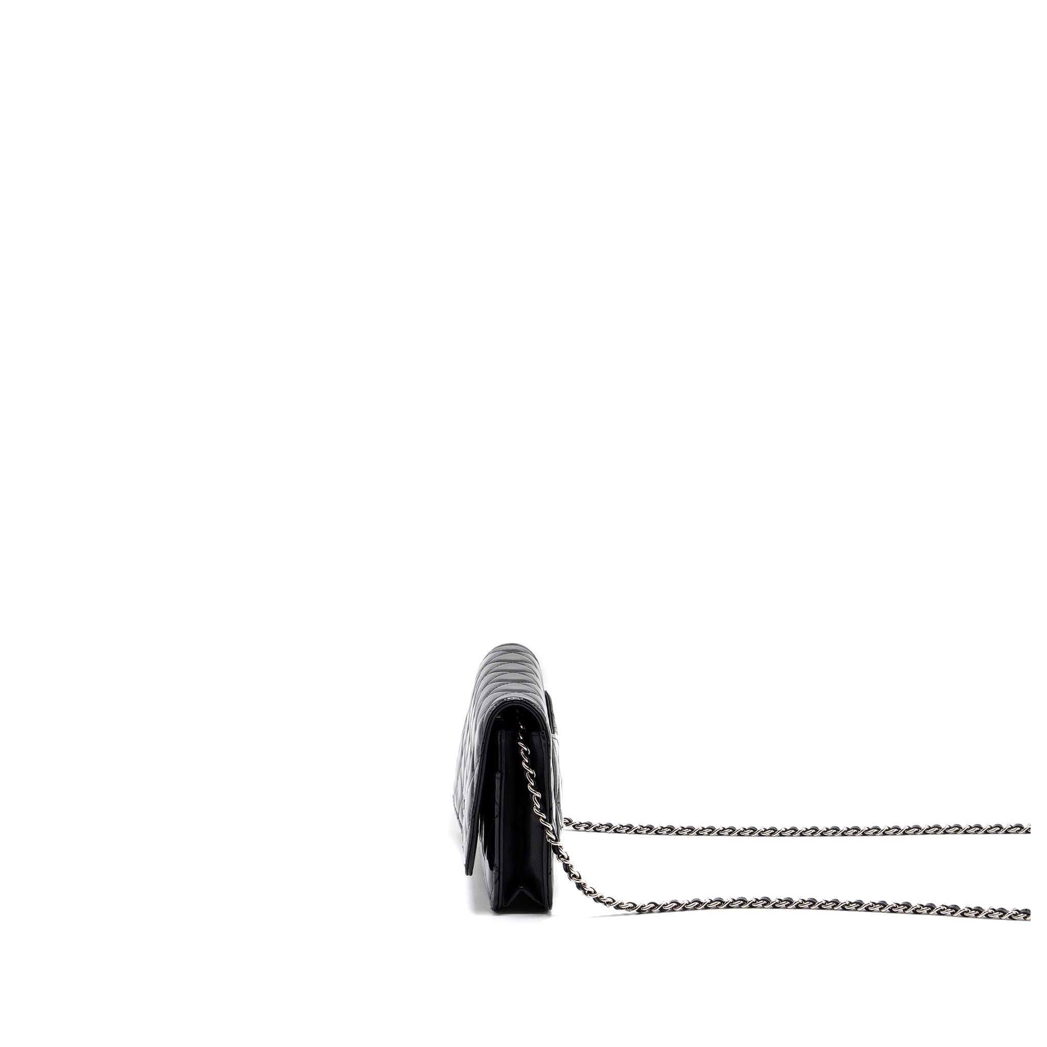 CHANEL CLASSIC WALLET ON CHAIN PATENT BLACK SHW