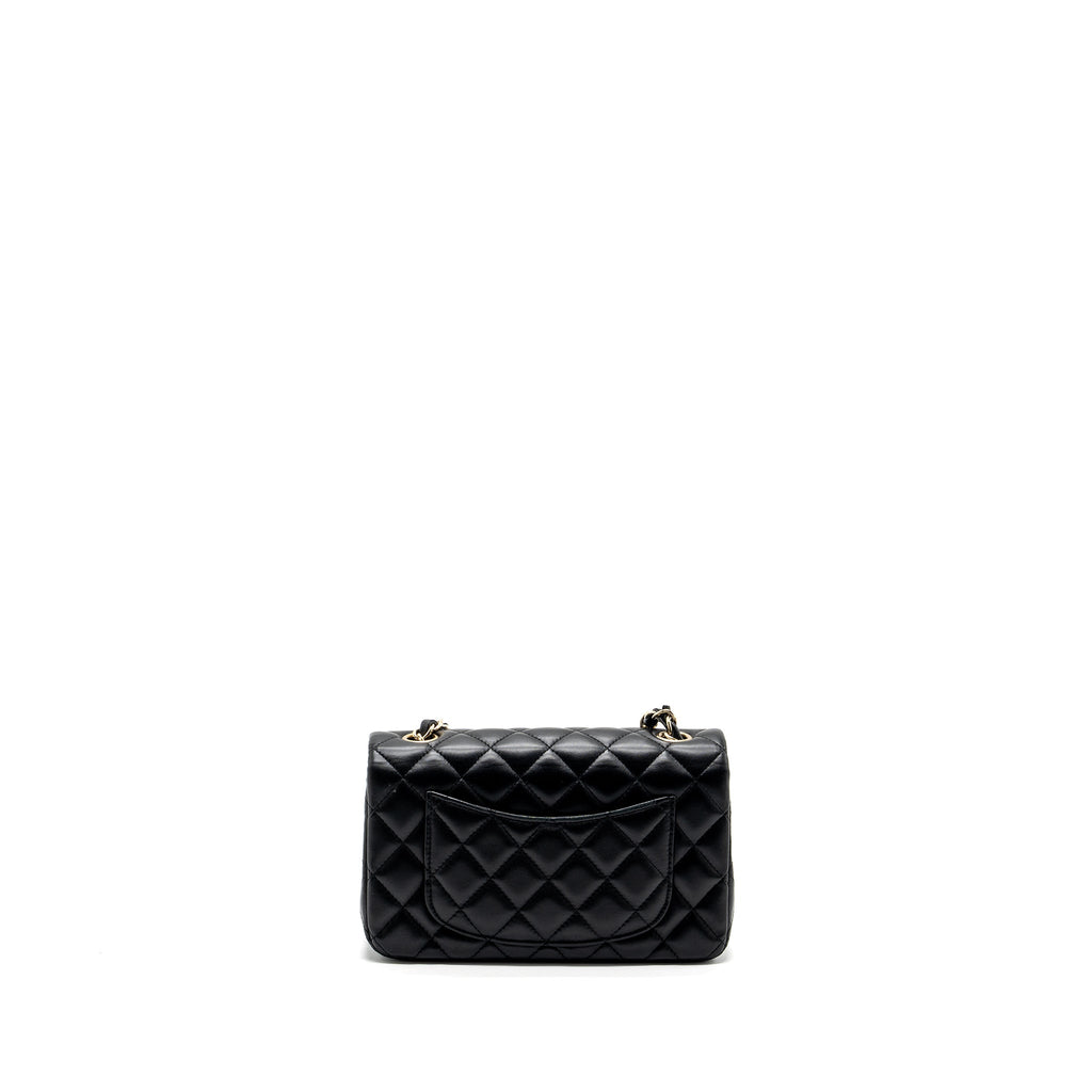 CHANEL CLASSIC MINI RECTANGULAR FLAP BAG LAMBSKIN BLACK GHW