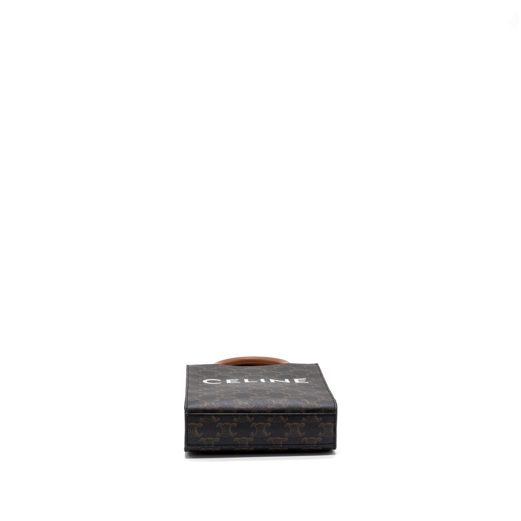 CELINE MINI VERTICAL CABAS TRIOMPHE CANVAS BROWN GHW