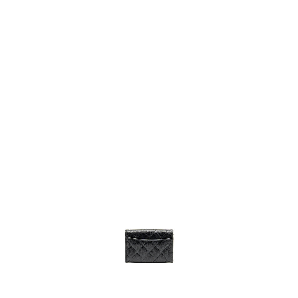 CHANEL CLASSIC FLAP CARD HOLDER CAVIAR BLACK SHW (MICROCHIP)