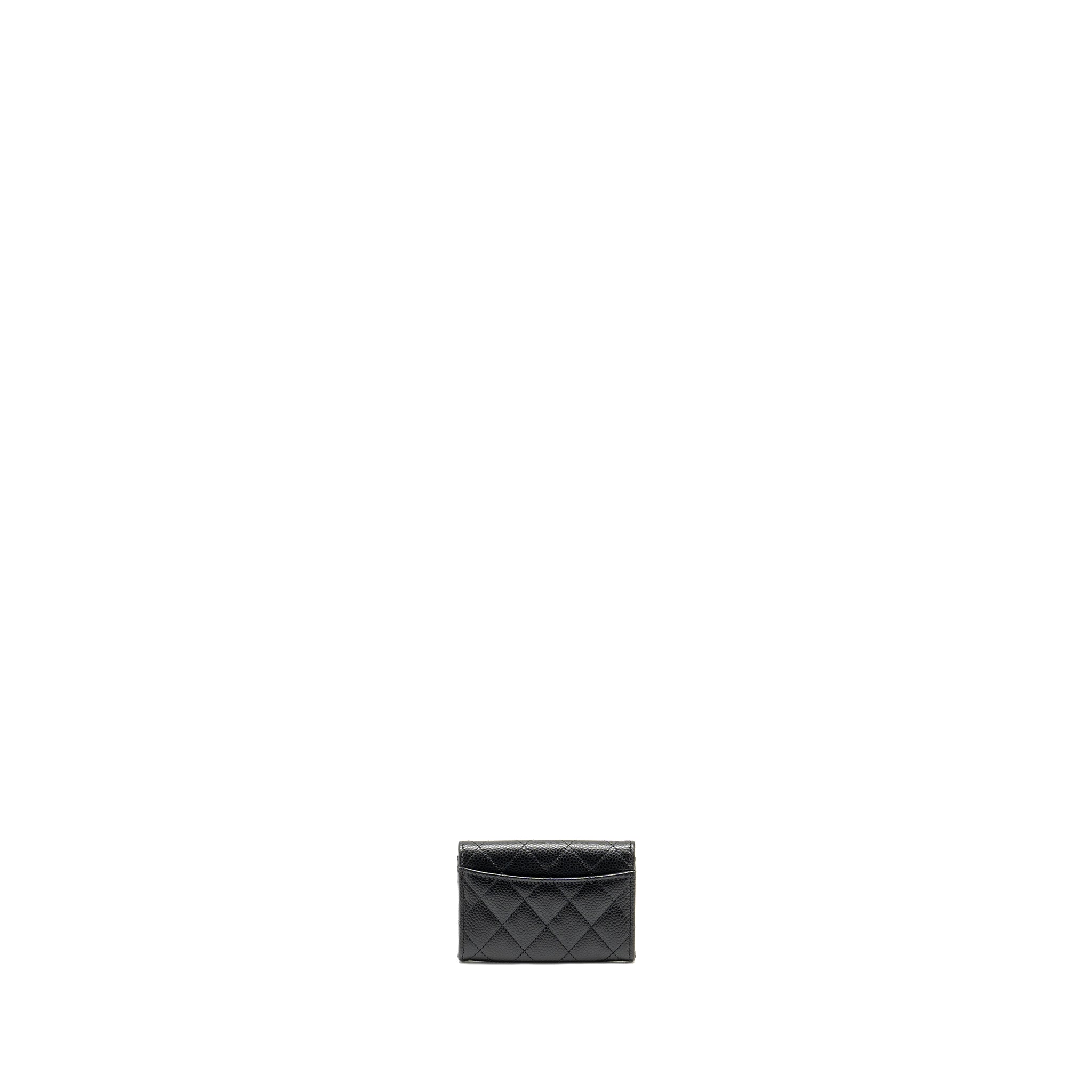CHANEL CLASSIC FLAP CARD HOLDER CAVIAR BLACK SHW (MICROCHIP)