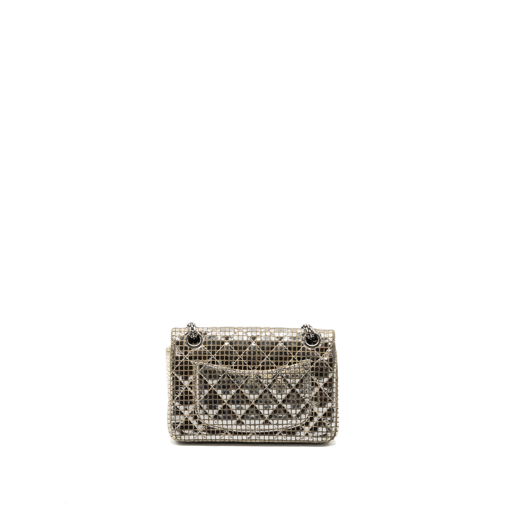 CHANEL MINI 2.55 REISSUE FLAP BAG CALFSKIN BEIGE / SILVER SHW