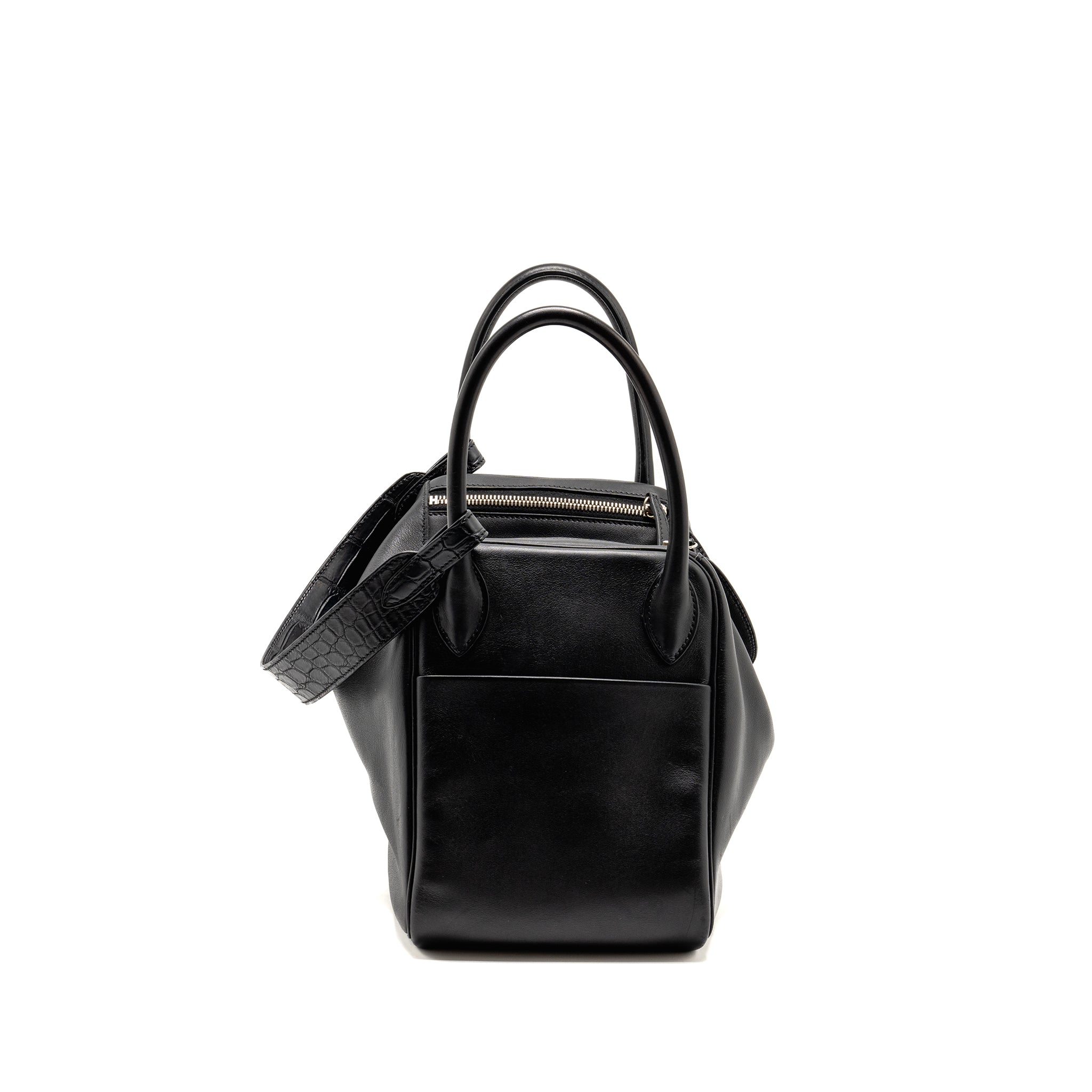 HERMES TOUCH LINDY 30 SWIFT/ALLIGATOR MISSISSIPPIENSIS BLACK SHW