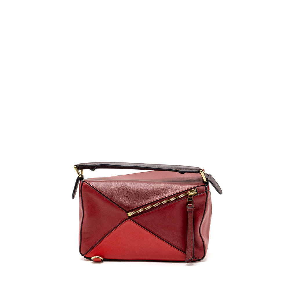 LOEWE SMALL PUZZLE BAG CALFSKIN RED GHW