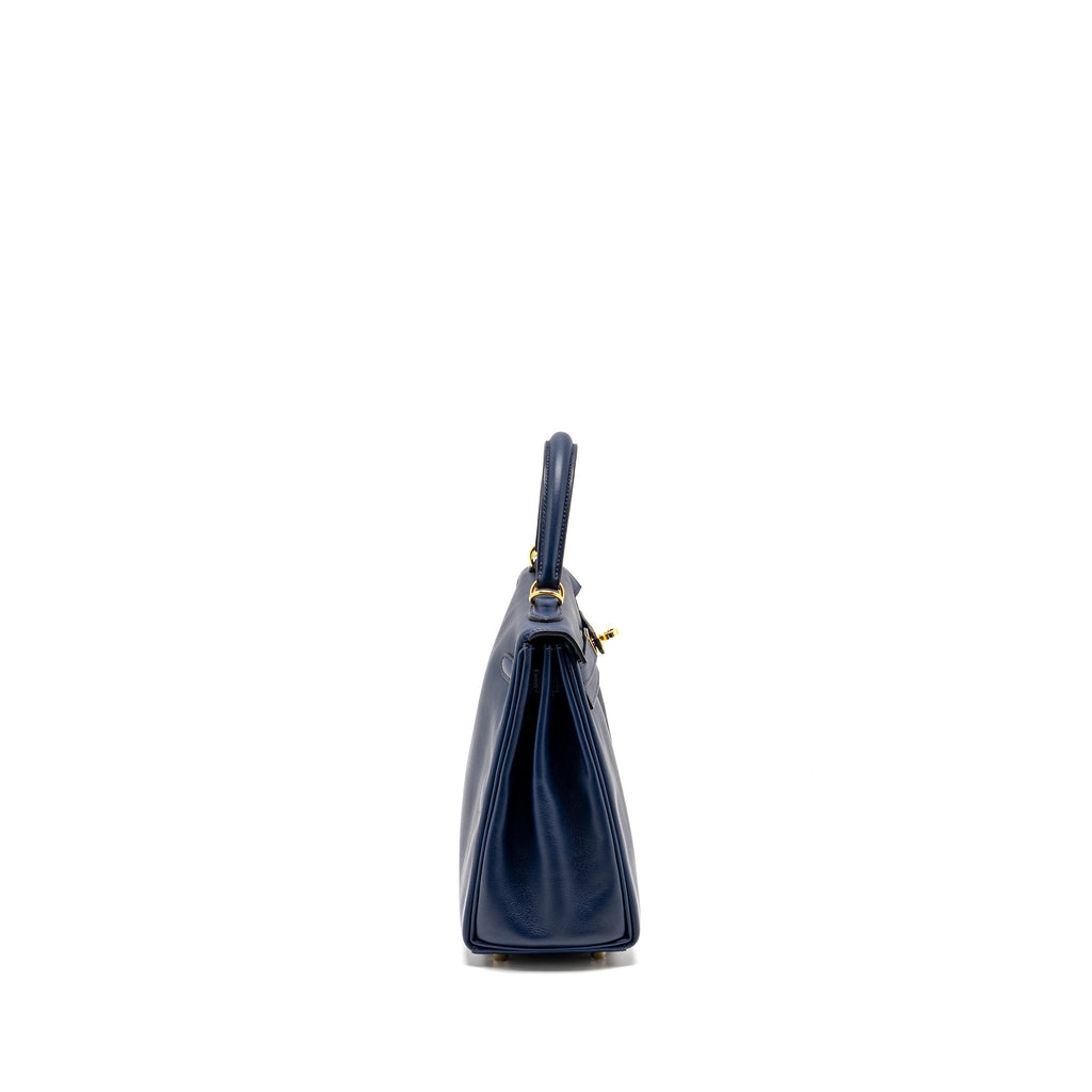 HERMES KELLY 25 SWIFT BLEU NAVY GHW