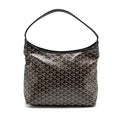 GOYARD BOHEME HOBO BAG GOYARDINE CANVAS / CALFSKIN BLACK SHW
