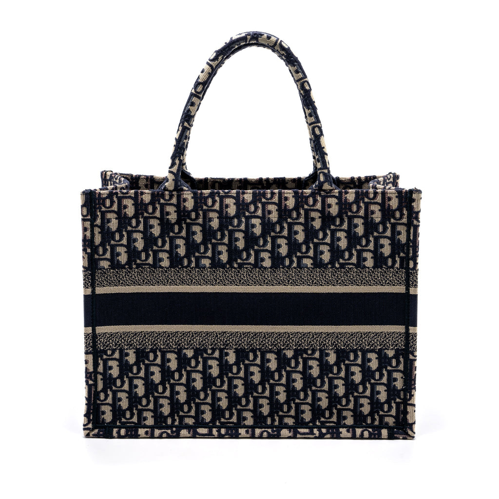 DIOR MEDIUM BOOK TOTE BLUE DIOR OBLIQUE EMBROIDERY