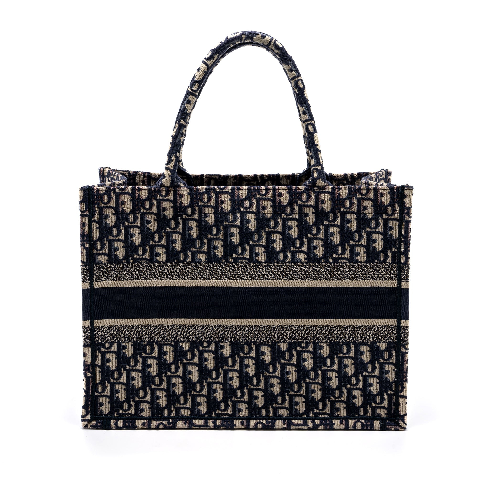 DIOR MEDIUM BOOK TOTE BLUE DIOR OBLIQUE EMBROIDERY