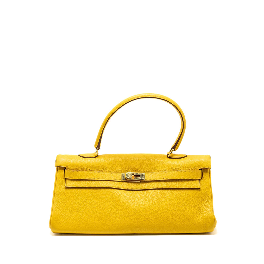 HERMES SHOULDER KELLY CLEMENCE JAUNE AMBER GHW