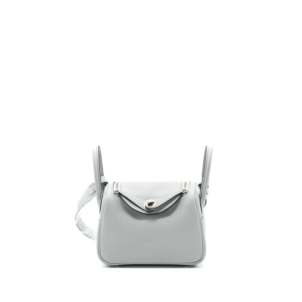 HERMES MINI LINDY CLEMENCE BLEU PALE SHW