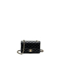 CHANEL CLASSIC MINI RECTANGULAR FLAP BAG LAMBSKIN BLACK GHW