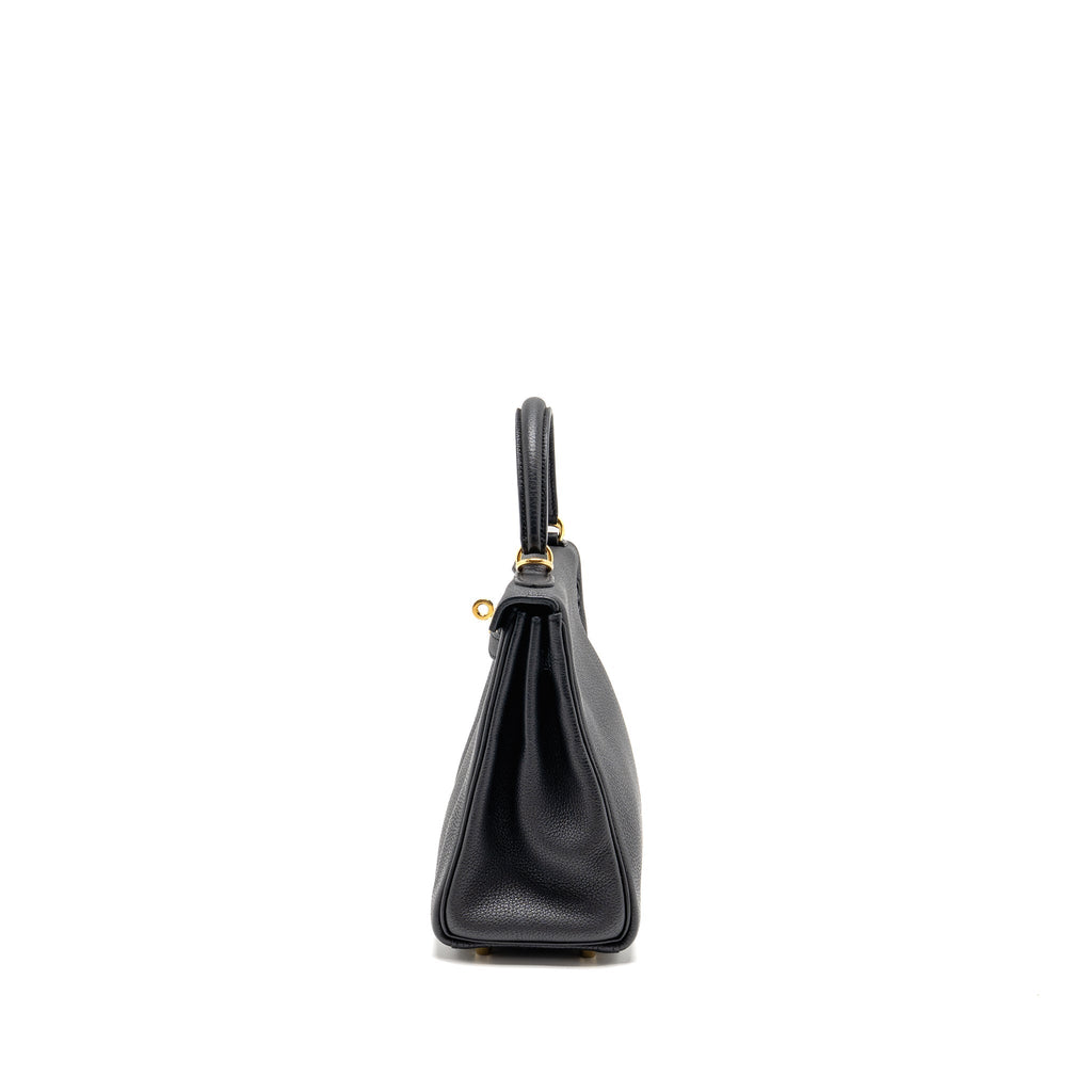 HERMES KELLY 25 TOGO BLACK GHW