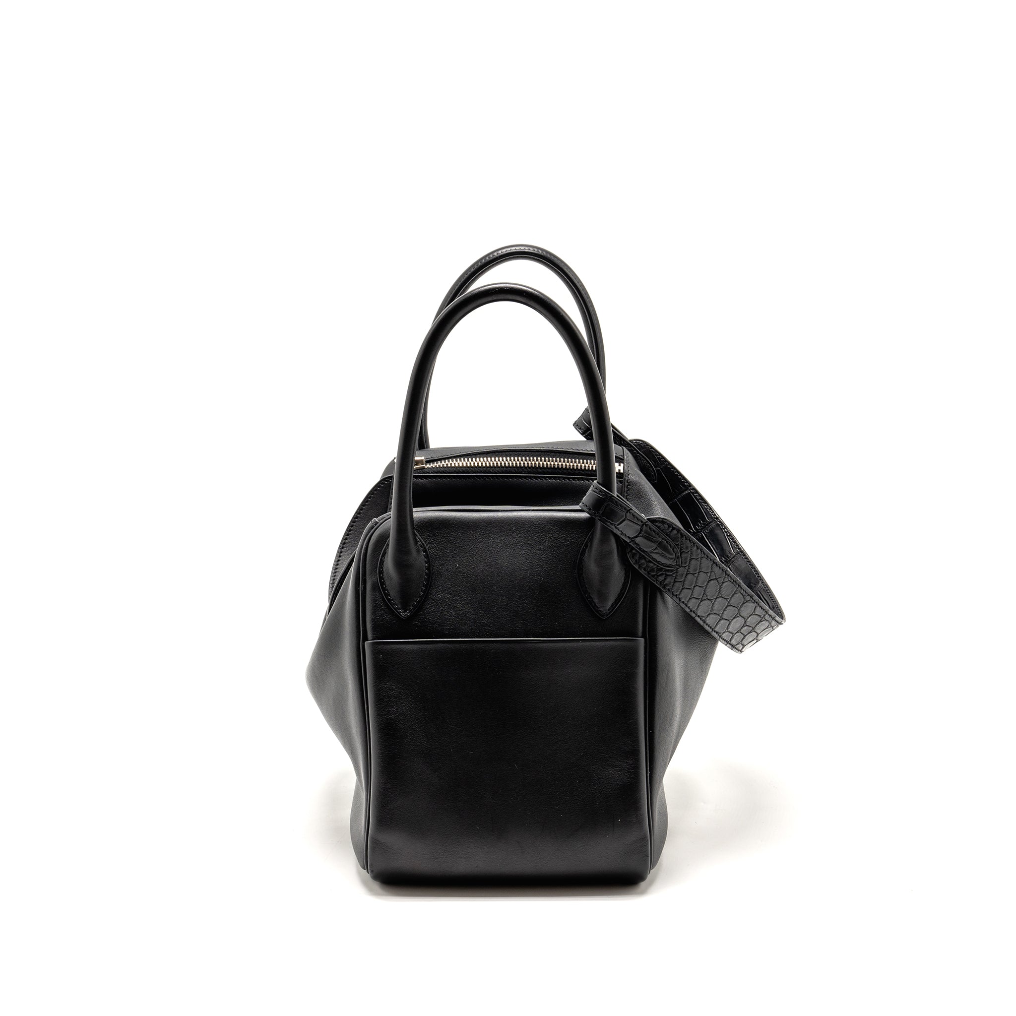 HERMES TOUCH LINDY 30 SWIFT/ALLIGATOR MISSISSIPPIENSIS BLACK SHW