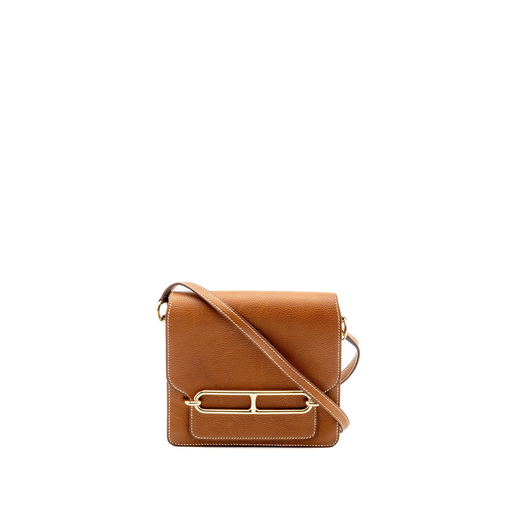 HERMES MINI ROULIS BARENIA FAUBOURG 34 FAUVE GOLD LGHW
