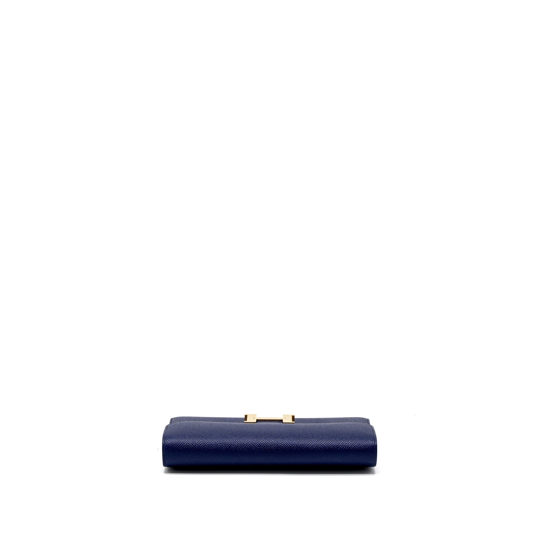 HERMES CONSTANCE LONG WALLET EPSOM BLUE GHW