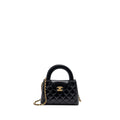 CHANEL 23K MINI KELLY SHOPPING TOTE BAG CALFSKIN BLACK GHW (MICROCHIP)