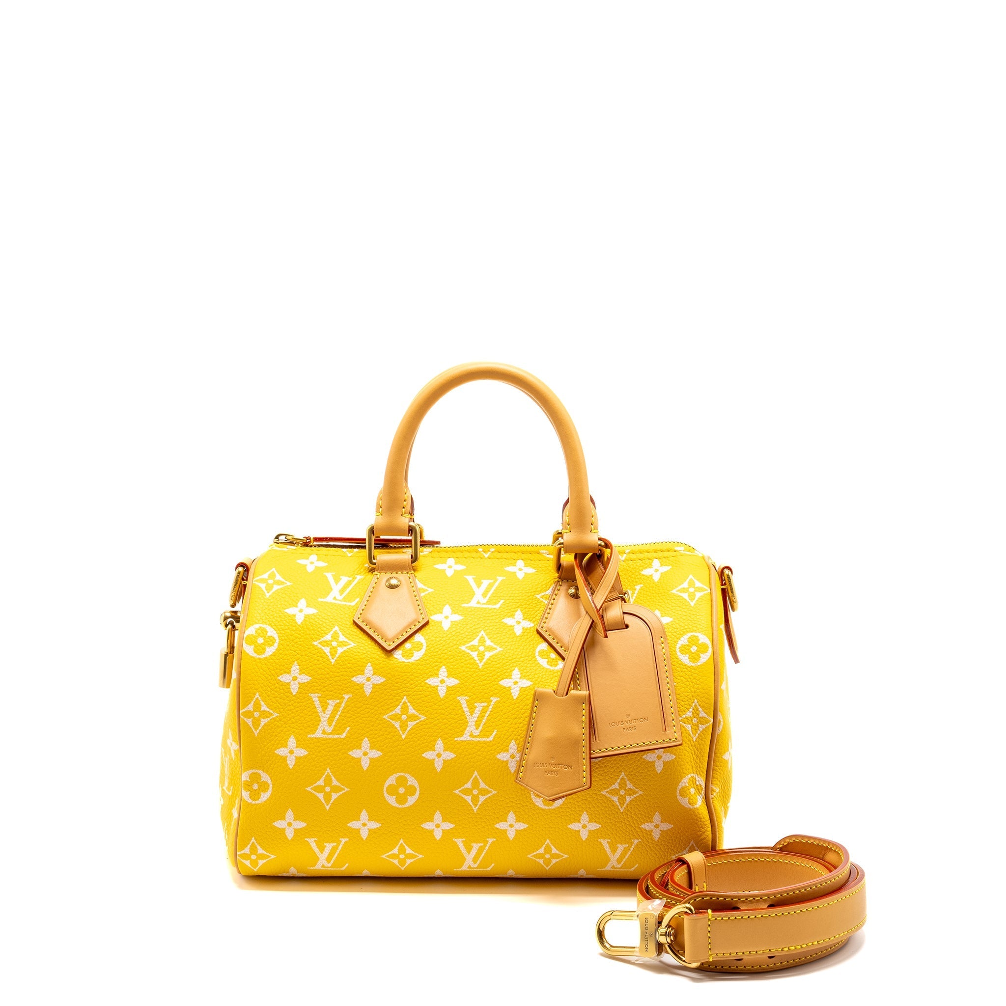 LOUIS VUITTON SPEEDY P9 BANDOULIÈRE 25 MONOGRAM SOFT CALFSKIN JAUNE MAT GHW