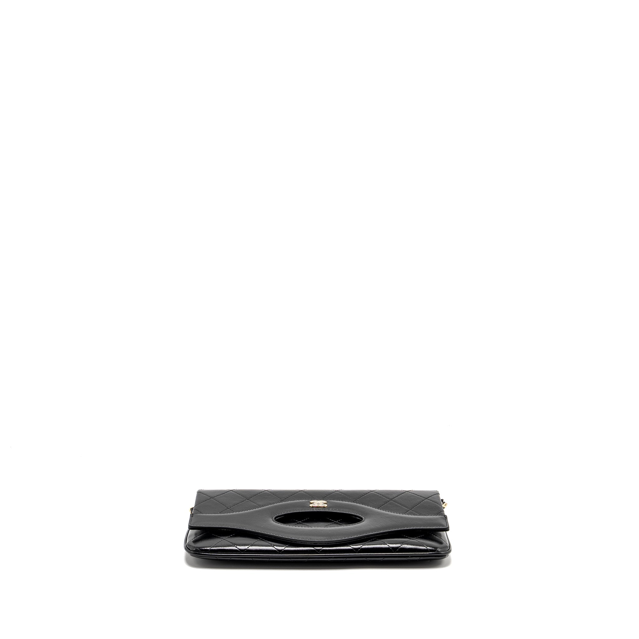 CHANEL 31 WALLET ON CHAIN SHINY CALFSKIN BLACK LGHW (MICROCHIP)